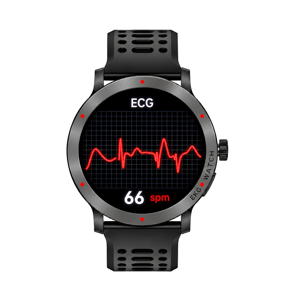 Smart Pro Vital toont een ecg-meting met een hartslag van 66 slagen per minuut