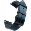 Blauw Leer - Zwarte Gesp