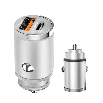 USB Auto Oplader 2 Poorts - USB A+C + Quick Charge 3.0 - Smartwatchmagazijn